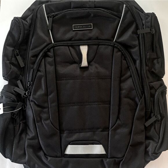 Perry Ellis Black 350 Laptop Backpack- Black travel bag, business bag $160 bag - Picture 13 of 16